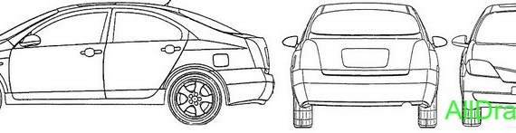 Nissan Primera (2005) (Ниссан Примьера (2005)) - чертежи (рисунки) автомобиля